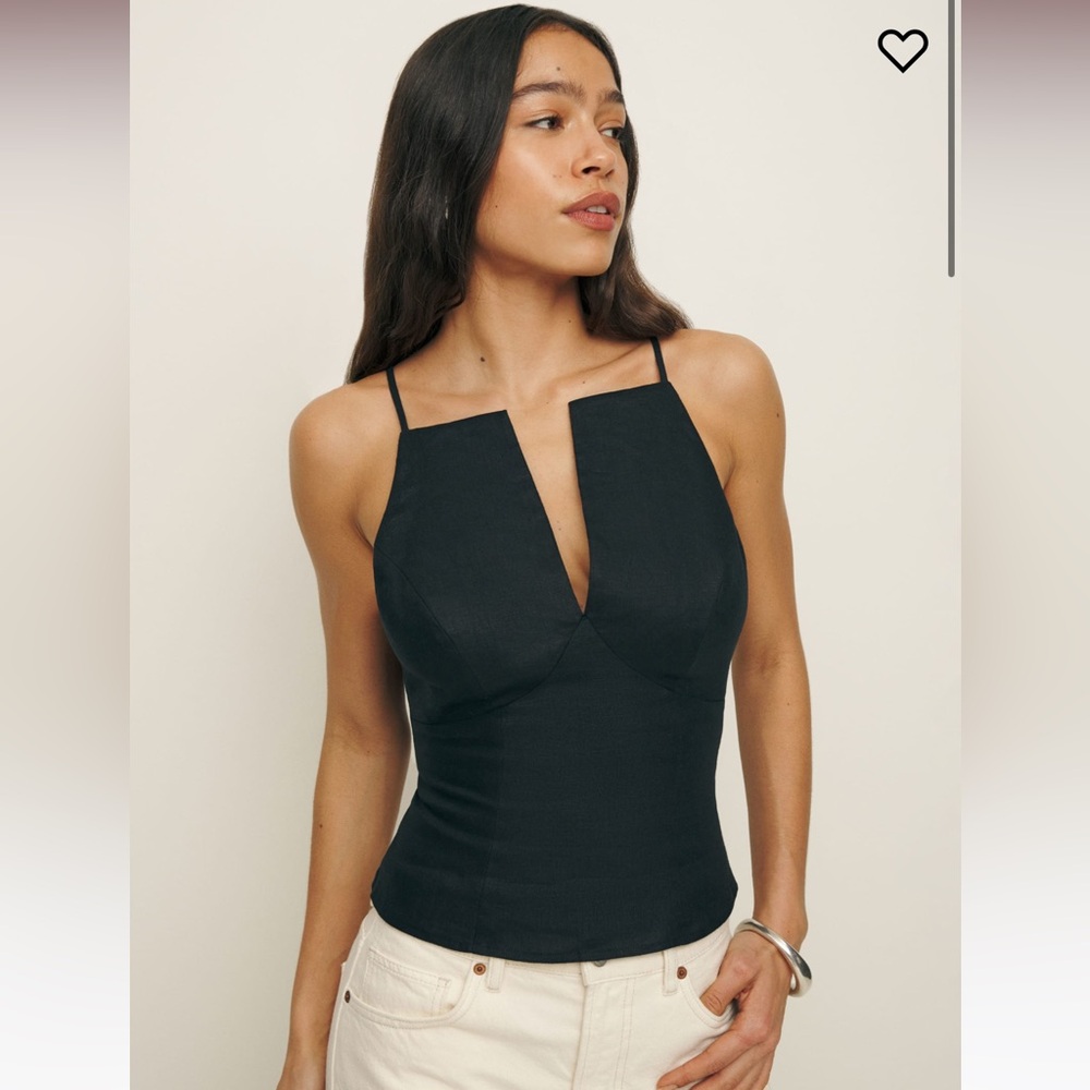 NWT Reformation Evette Linen Top